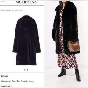 NEW $1900 Rokh Faux Fur Coat